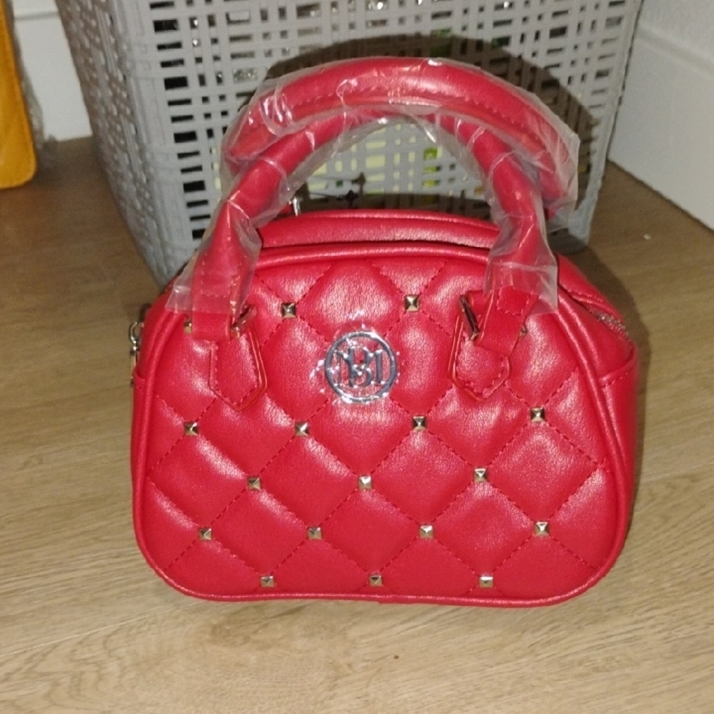 Badgley Mischka Red Quilted Mini Bag